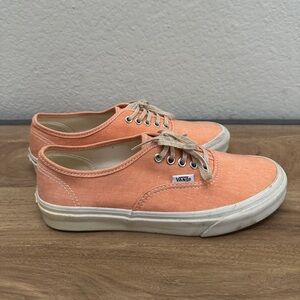 Vans Peach Canvas Lace-Up Sneakers Size US Women 7